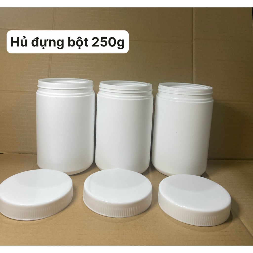 HỦ NHỰA HDPE ĐỰNG BỘT,ĐỰNG MẦM ĐẬU NÀNH,ĐỰNG KEM-HỦ NHỰA 250g-500G-1000G (0.5KG-1KG)