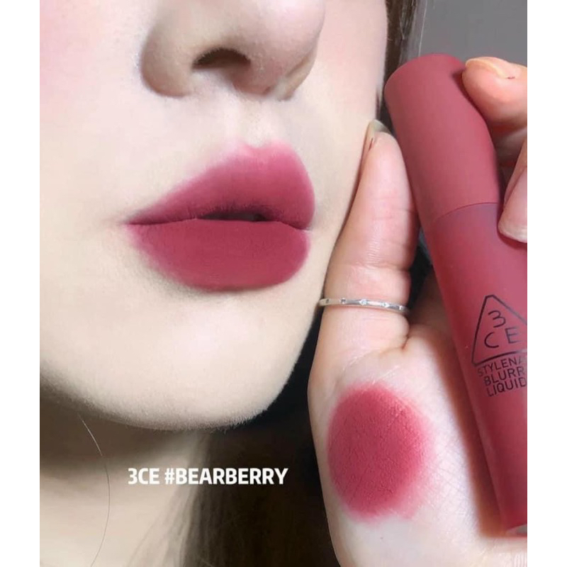 Son 3CE Blurring Liquid Lip Bearberry – Màu Hồng Nâu Mận