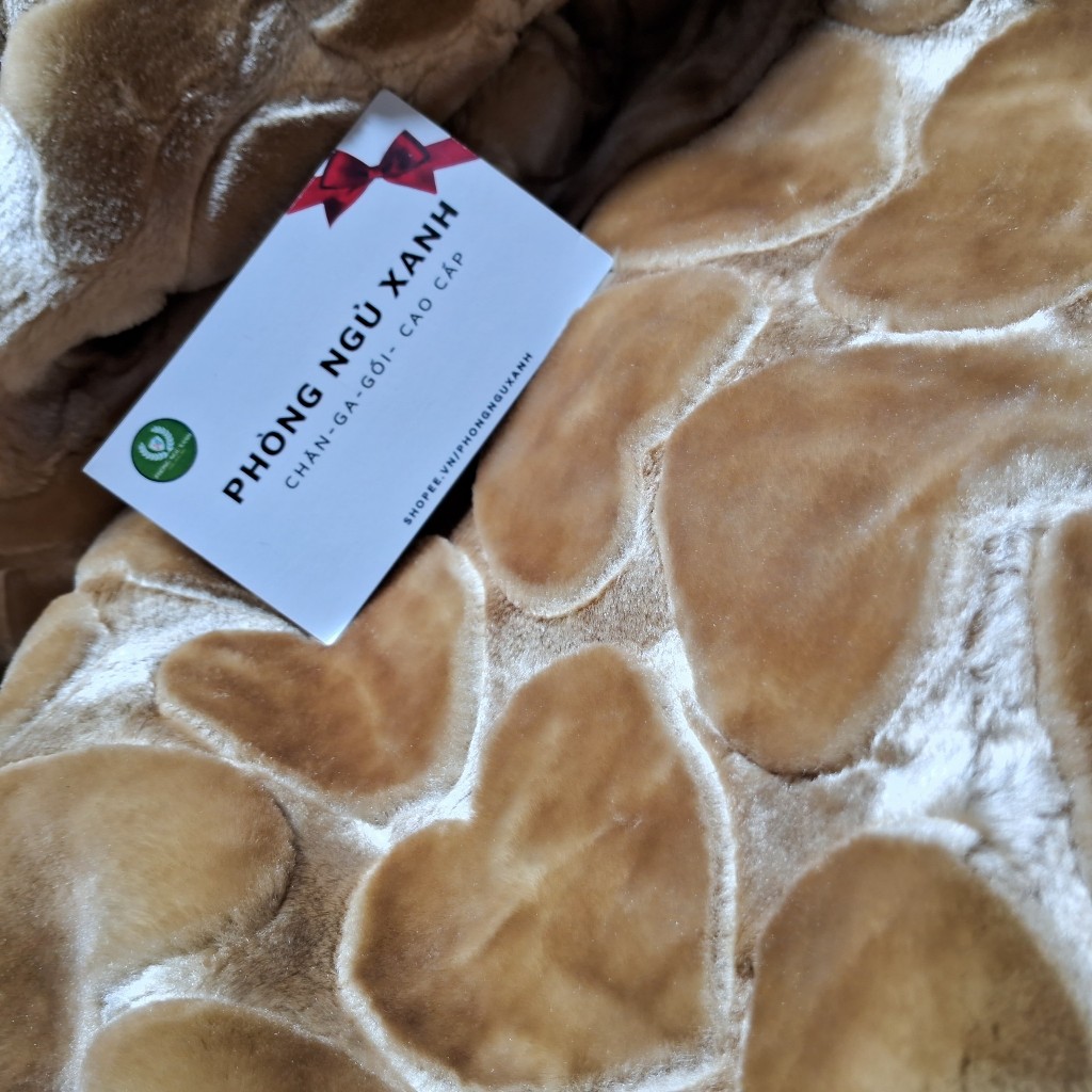 Chăn mền siêu tuyết hình tim 2 lớp nặng 4kg hàng chính hãng Phòng Ngủ Xanh kích thước 200x230cm đắp cực thích