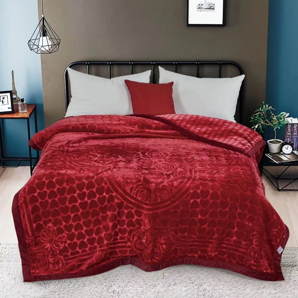 Chăn mền siêu tuyết hình tim 2 lớp nặng 4kg hàng chính hãng Phòng Ngủ Xanh kích thước 200x230cm đắp cực thích