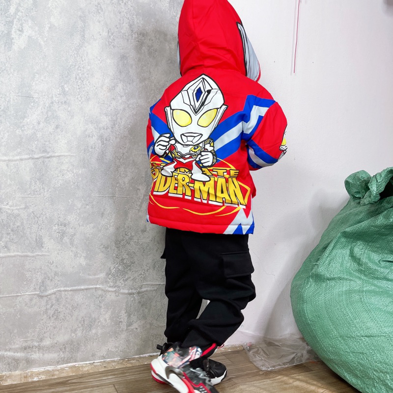Áo Khoác Phao Gió Bé Trai Siêu Nhân Nhện Dáng Suông SPIDERMAN Cực Ngầu, Siêu Đẹp Quảng Châu Cao Cấp