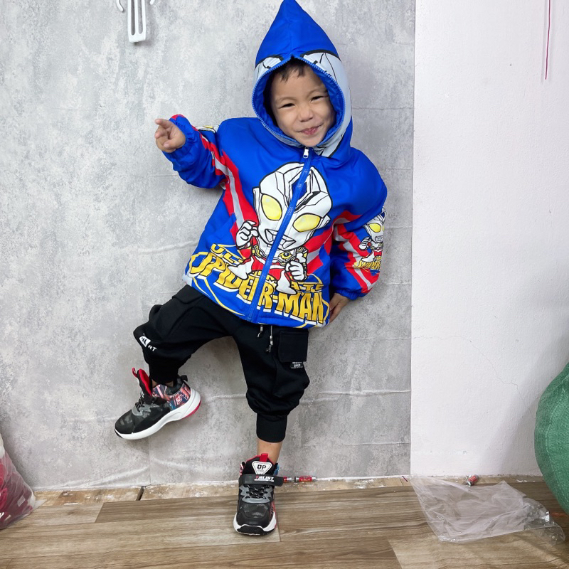 Áo Khoác Phao Gió Bé Trai Siêu Nhân Nhện Dáng Suông SPIDERMAN Cực Ngầu, Siêu Đẹp Quảng Châu Cao Cấp