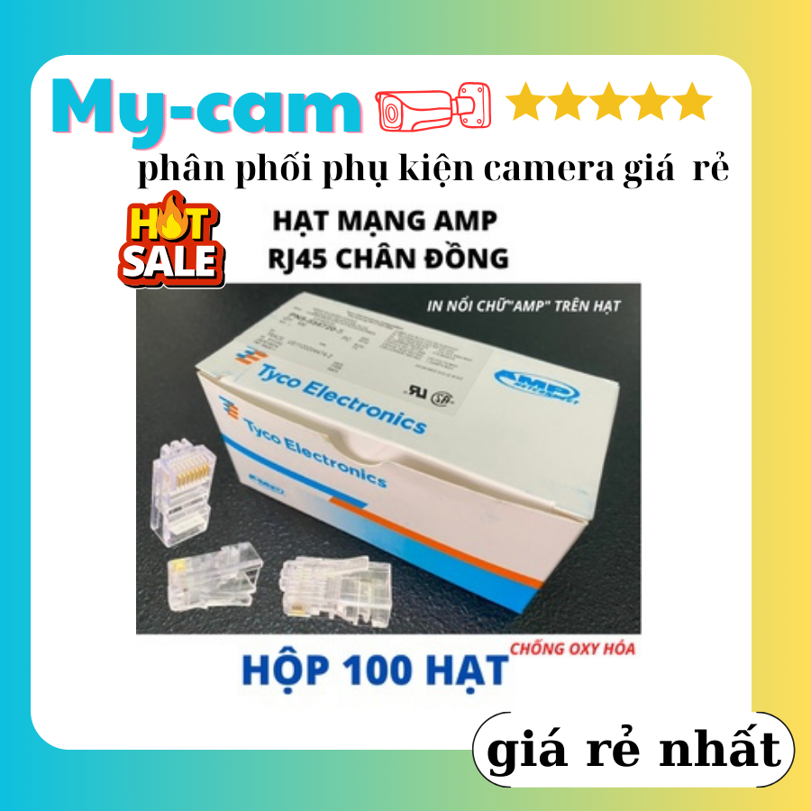Hạt mạng Rj45 AMP Chính Hãng (100 hạt/ hộp)