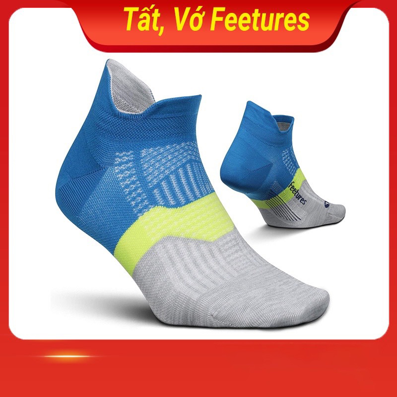 Tất vớ chạy bộ Feetures cổ ngắn thể thao nam nữ, hàng dệt kim xuất khẩu Mỹ, 3 size M L XL, chất liệu