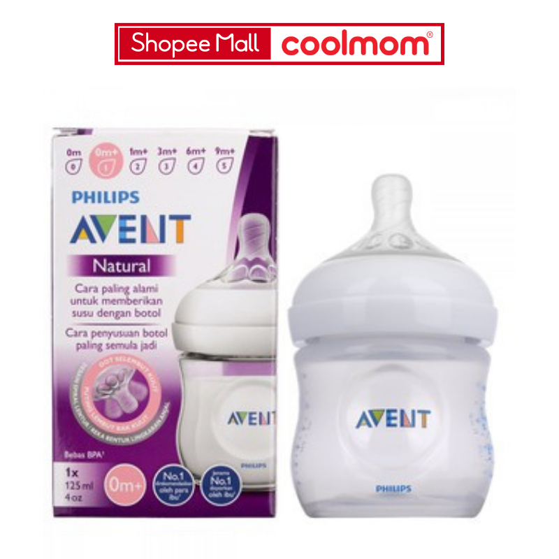 Bình sữa Philips Avent Natural 125ml bằng nhựa PP, không có BPA