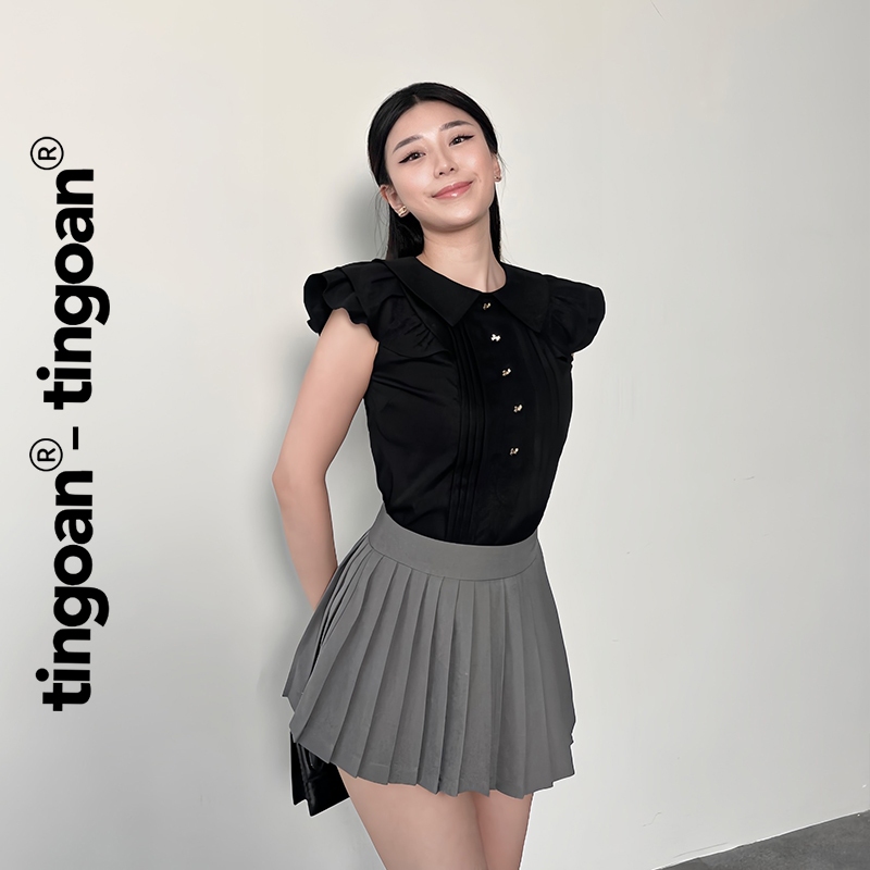 TINGOAN® - Chân váy cạp cao xếp ly lượn gấu xám FORGET MY EX SKIRT VER2/GR phiên bản mới nhất tháng 9 năm 2023