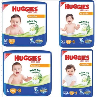 Tã quần Huggies Skincare Tràm Trà Tự Nhiên Mega Jumbo M106/L96+8/XL84+4/XXL76+4