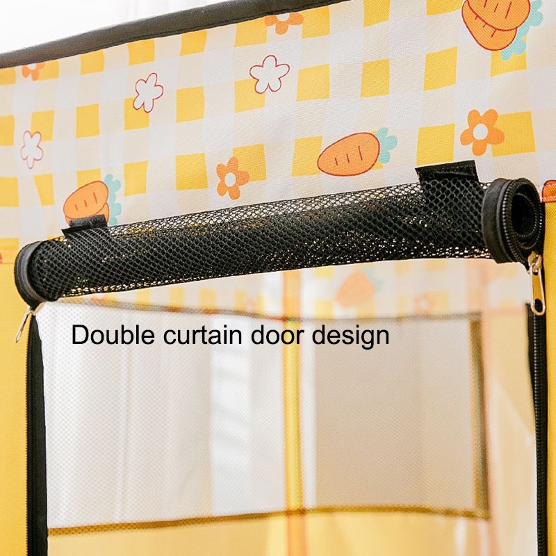 Nhà cho thú cưng thiết kế lưới thoáng khí, chuồng đẻ cho chó mèo Thiết kế hình chữ nhật giúp tiết kiệm không gian