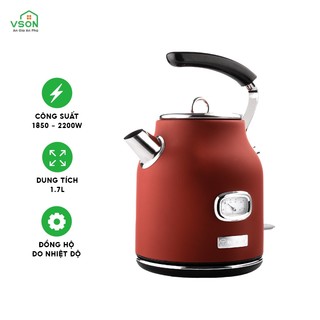 Ấm đun siêu tốc WestingHouse WKWKH148 Phong cách cổ điển Mỹ - Dung tích 1.7L Công suất 2200W