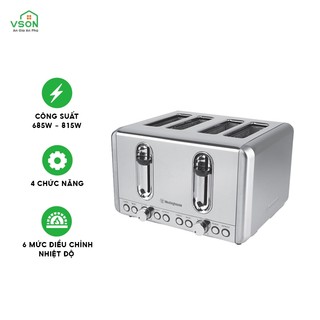 Máy kẹp nướng bánh mỳ sandwich 4 lát WestingHouse WKTT010 Công suất 815W 4 khe nướng