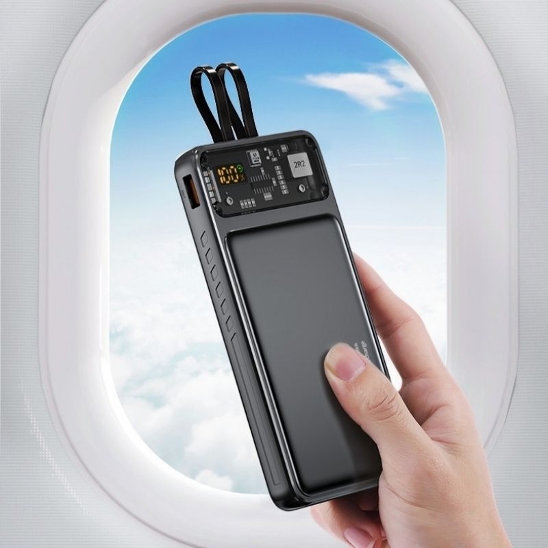 Pin Sạc Dự Phòng DX-159 20000mAh Sạc Nhanh 22,5W Kèm 2 Dây Cáp Sạc Mặt Mica Trong Suốt