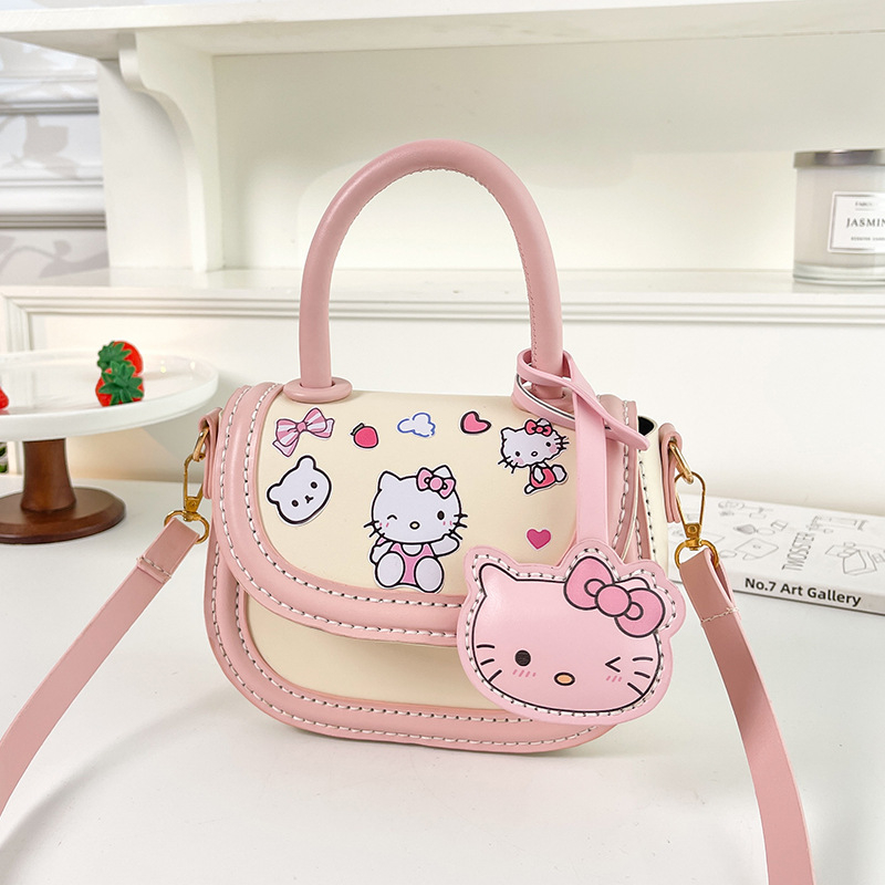 Túi tự đan S&B Handmade hình gấu dâu, kitty  da pu có video hướng dẫn làm quà tặng bạn gái