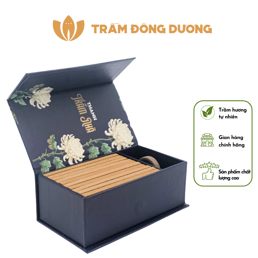Thanh Trầm Nhã - Trầm Đông Dương - Gồm 30 Thanh Và 1 Chân Đế - Thích Hợp Dùng Để Thưởng Trà - Đọc Sách - Tập Yoga.