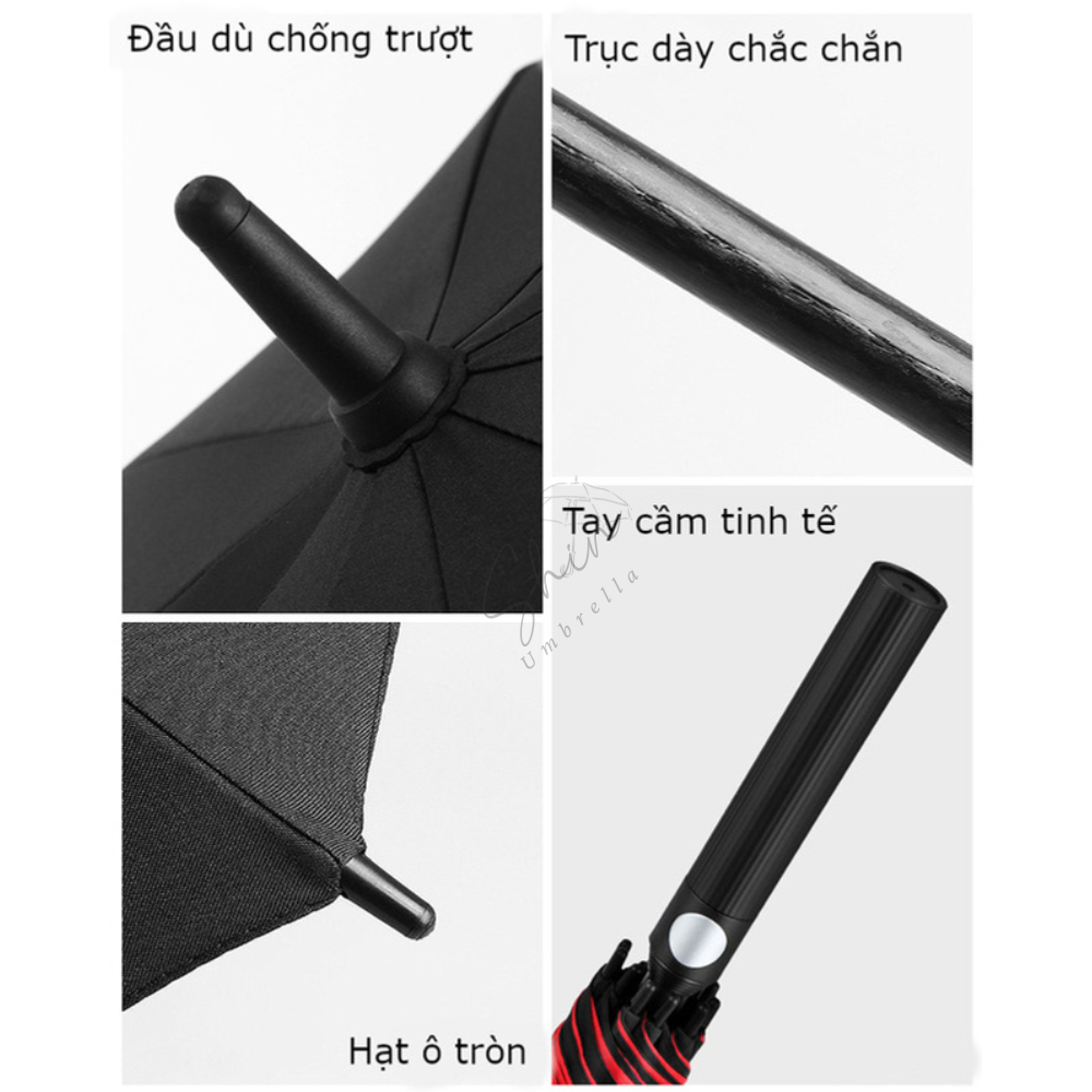 Ô dù che mưa nắng cầm tay cán dài 10 nan 27 inch nhiều màu lựa chọn - SHIN