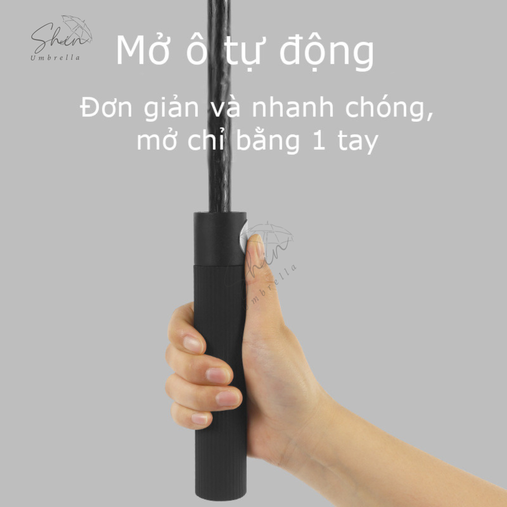 Ô dù che mưa nắng cầm tay cán dài 10 nan 27 inch nhiều màu lựa chọn - SHIN