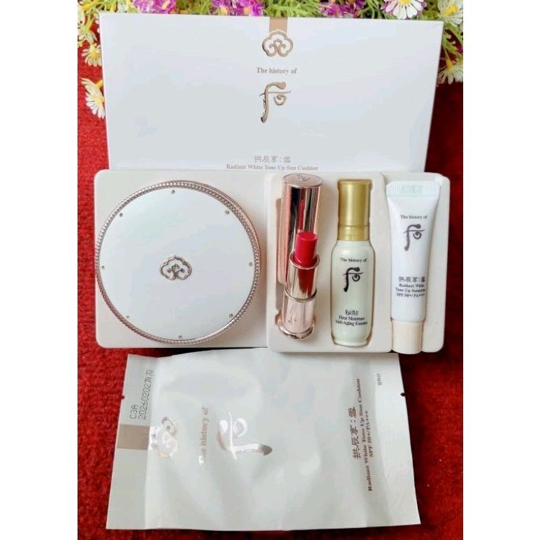 Set cushion trang điểm chống nắng nâng tone Whoo Tone up