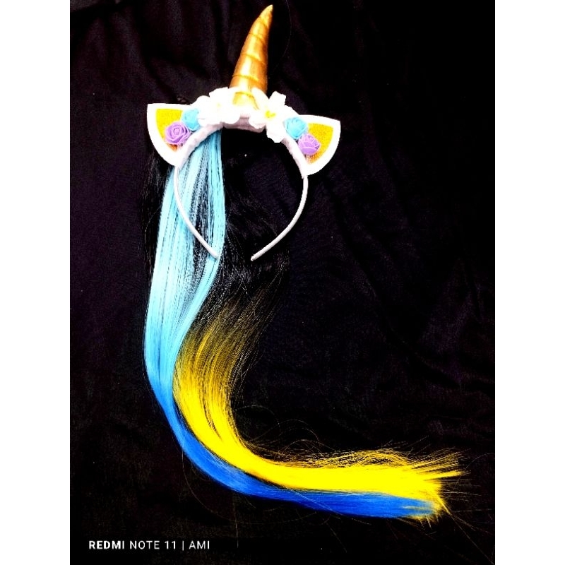 Cài tóc  Kì Lân, kèm tóc giả. Cài tóc ngựa pony