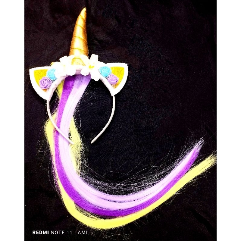 Cài tóc  Kì Lân, kèm tóc giả. Cài tóc ngựa pony