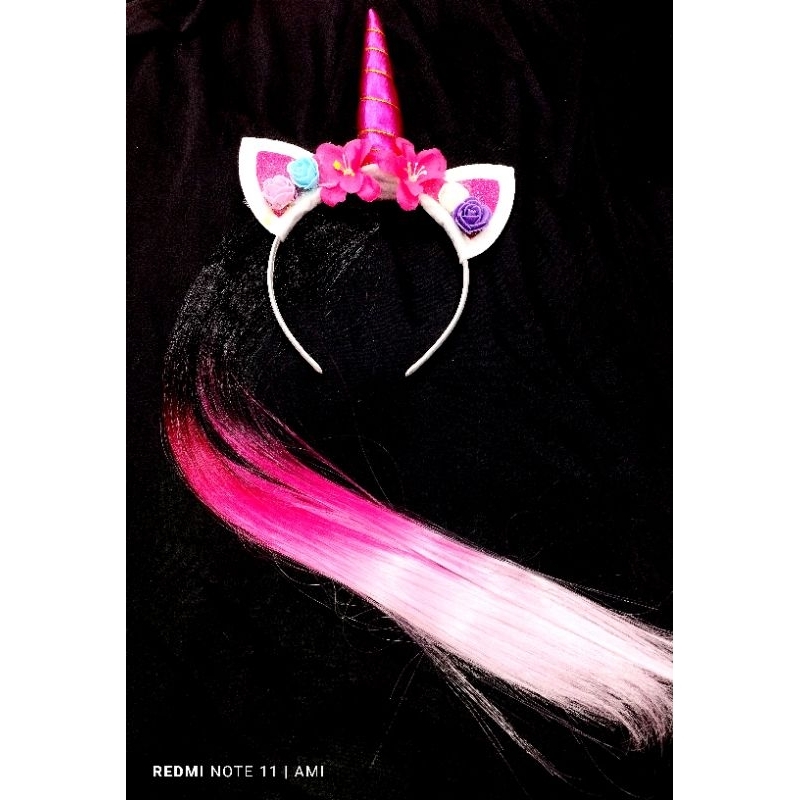 Cài tóc  Kì Lân, kèm tóc giả. Cài tóc ngựa pony