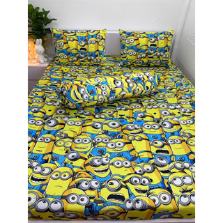 Bộ ga gối thun hàn quốc minions