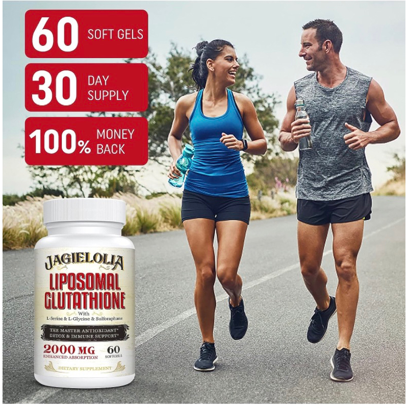 Viên trắng da giảm nám liều cao Liposomal Glutathione Jagielolia 2000mg 60v USA
