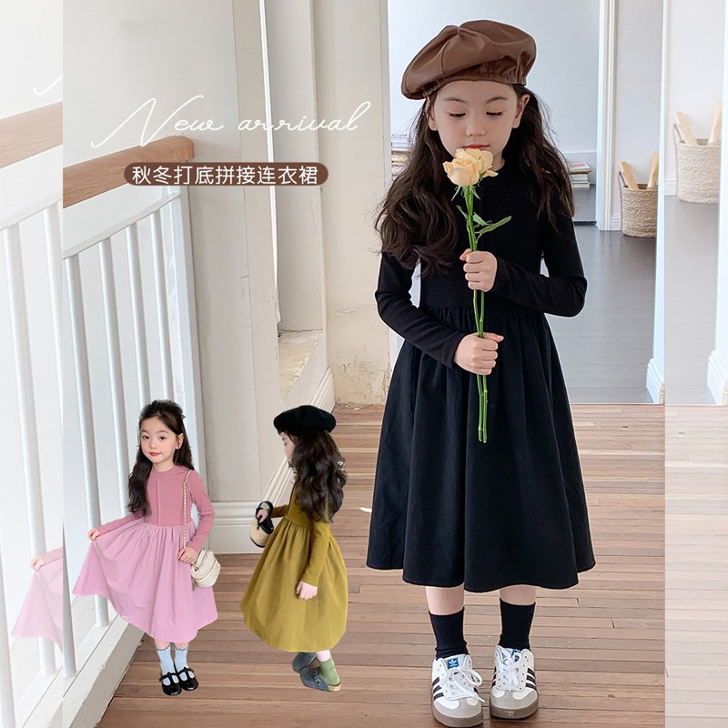 Váy zip gân giữa bé gái