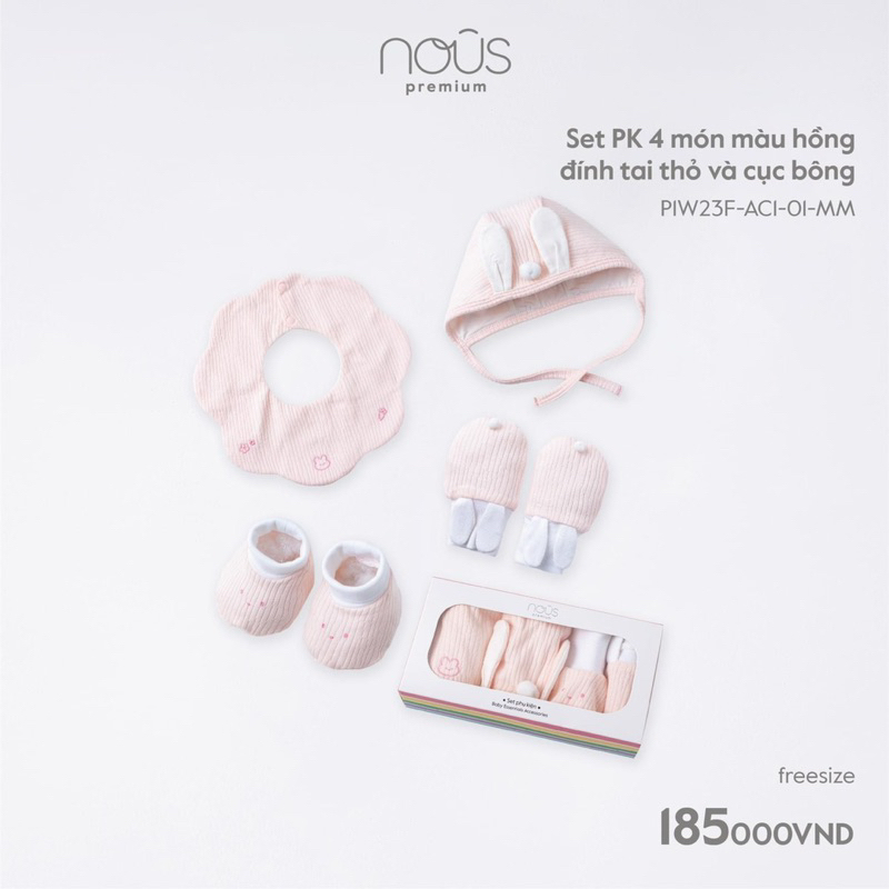 Nous Sét phụ kiện  dễ thương 4 chi tiết cho bé sơ sinh