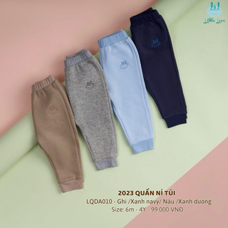 (Nhùn nhùn)Quần nỉ lót bông Little love size 6-9m đến 4y