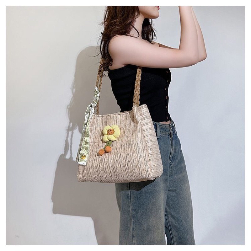 M53_Túi Cói Tự Thêu Hoạ Tiết DIY Handamde