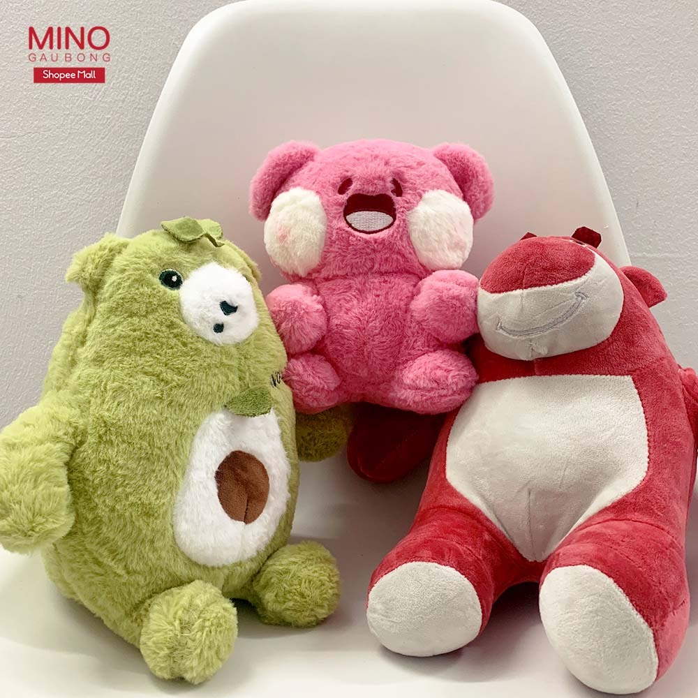 Gấu Bông Gấu Dâu Lotso Ngồi 20-25cm Cute Dễ Thương MINO STORE TH219