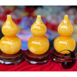 Hồ lô đá ngọc hoàng long 12cm 15 cm liền khối kiểm định