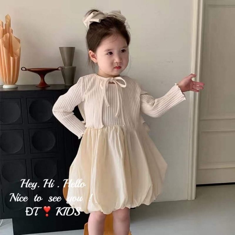 8 đến 25kg.set vay +áo khoát len tăm cho bé gái thu đông.hình thật trải sàn