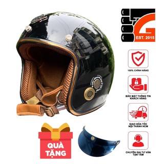 Mũ Bảo Hiểm 3/4 Napoli SH2 Ruby Màu Đen Bóng Size 54-58 Cm Chính Hãng - Nón 3/4 Napoli Bảo Hành 12 Tháng