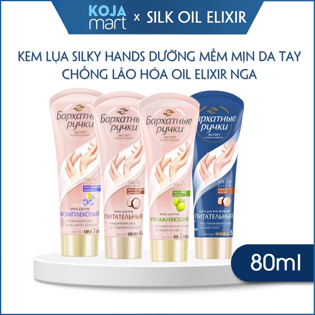 Kem Lụa Silky Hands Dưỡng Mềm Mịn Da Tay Chống Lão Hóa Silk Oil Elixir Nga - Tuýp 80ml