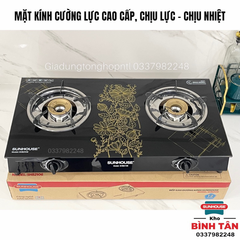 BẾP GAS ĐÔI SUNHOUSE SHB2106 / SHB2022 - Bảo hành 12 tháng, Tiết kiệm Ga