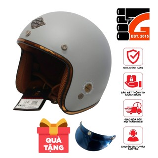 Mũ Bảo Hiểm 3/4 Napoli Sh2 Ruby Xám xi măng nhám – Bảo Hành 12 Tháng