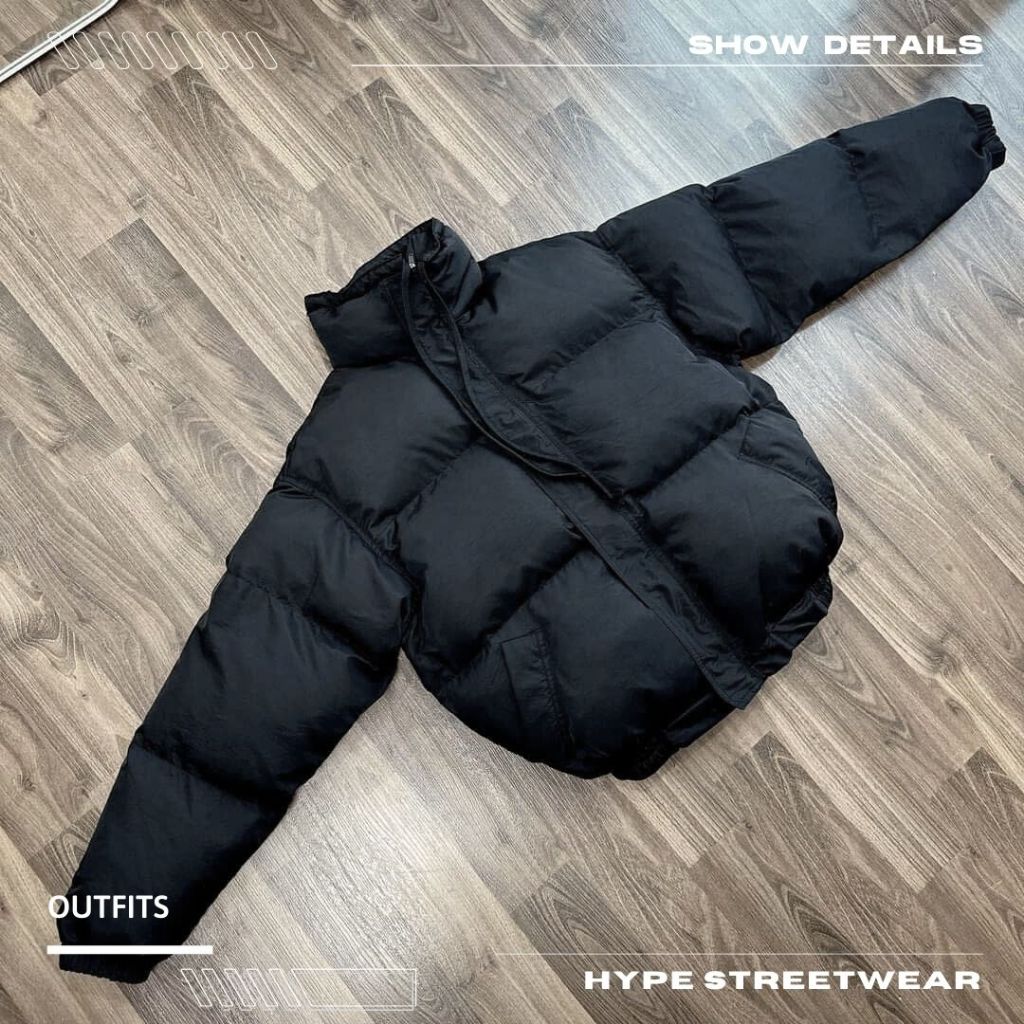 Áo phao Essentials Fear Of God FOG Puffer Jacket Black - HYPE STREETWEAR | Phiên bản high quality .