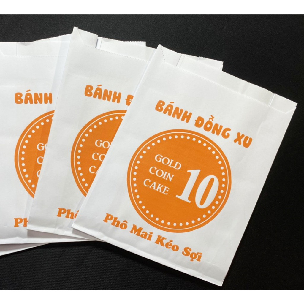 Mới 1000 Túi giấy trắng  đựng bánh đồng tiền, bánh 10 won, bánh 10 xu, bánh hàn quốc, bánh phô mai