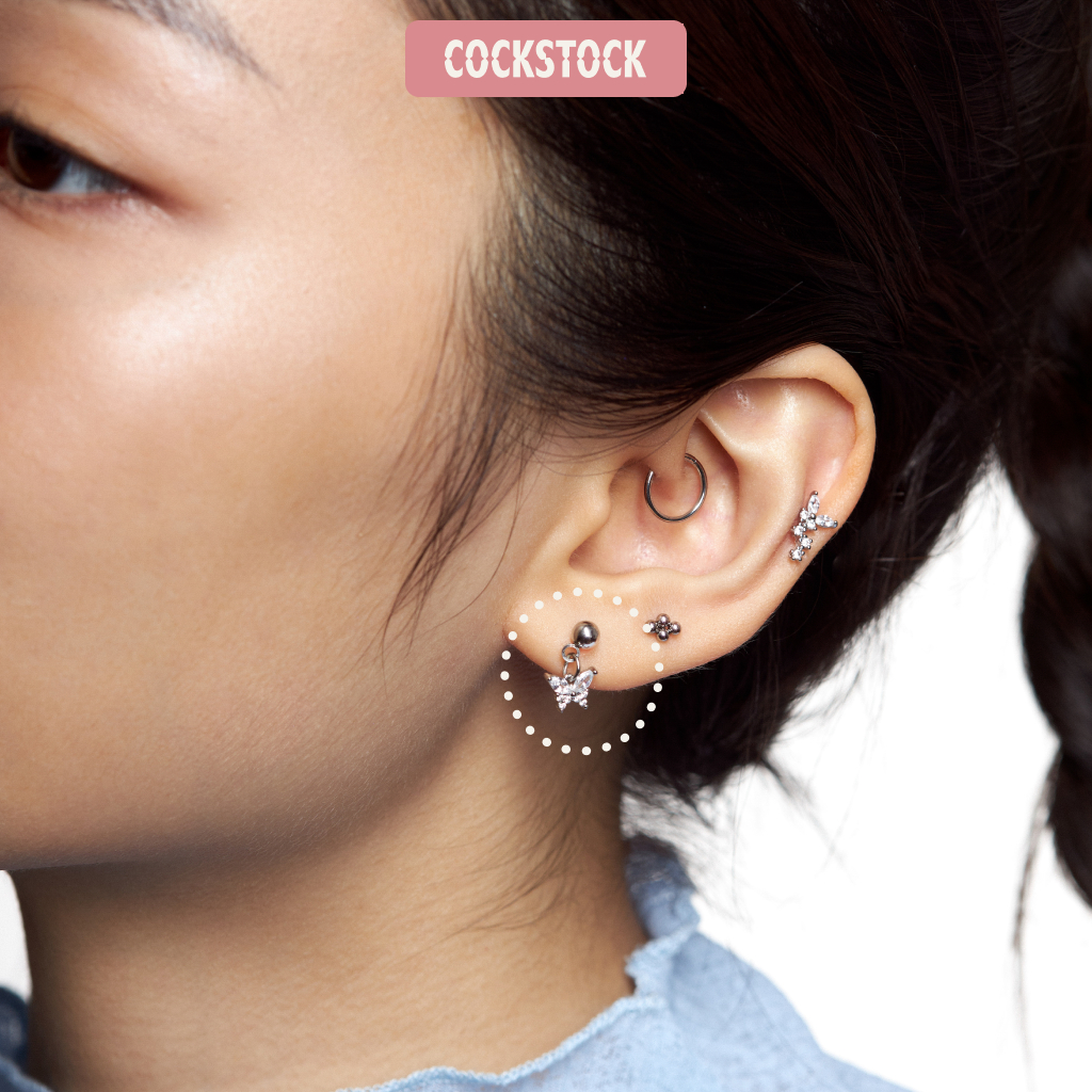 Khuyên tai STRAIGHT BUTTERFLY DROP EARRING