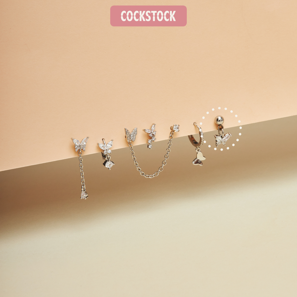 Khuyên tai STRAIGHT BUTTERFLY DROP EARRING