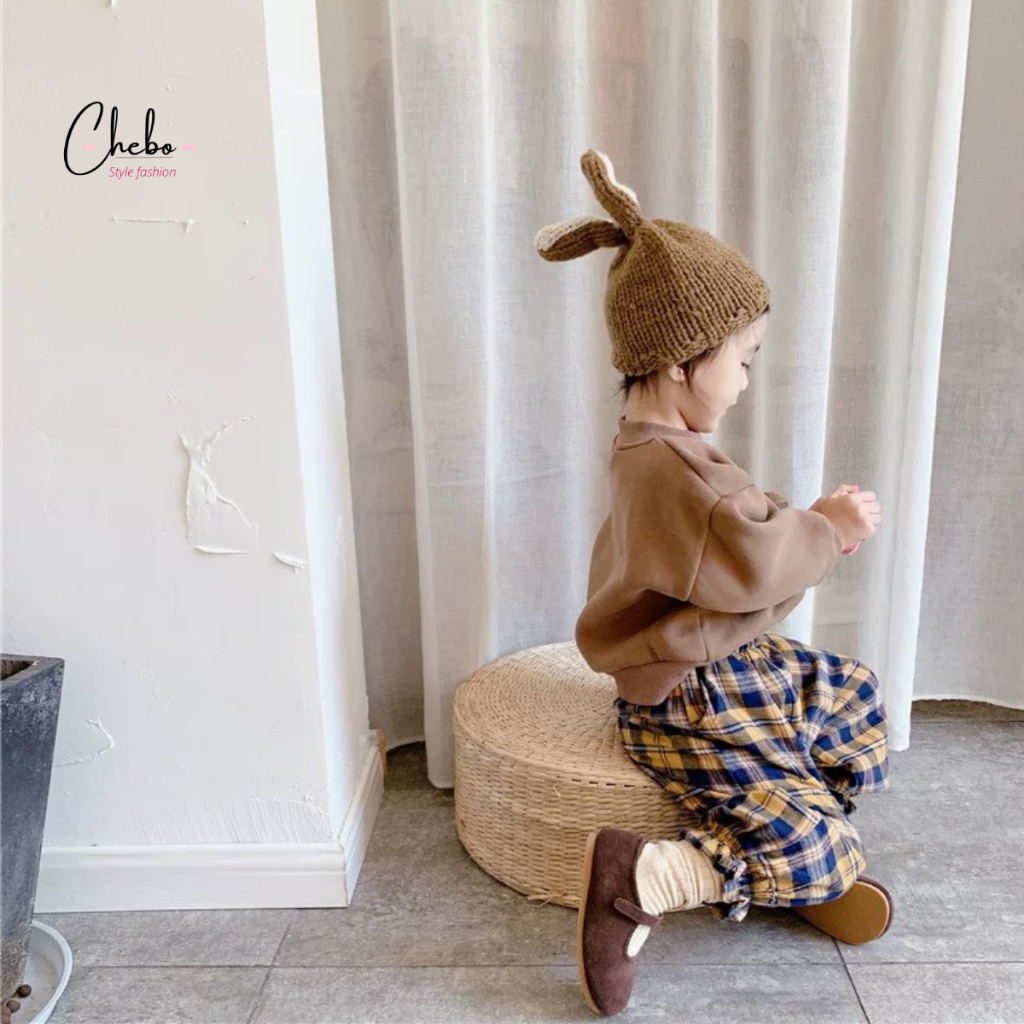 Áo sweater nỉ bông cho bé gái bé trai, áo nỉ bông không xù trẻ em họa tiết mặt cười Hàn Quốc dễ thương Quảng Châu