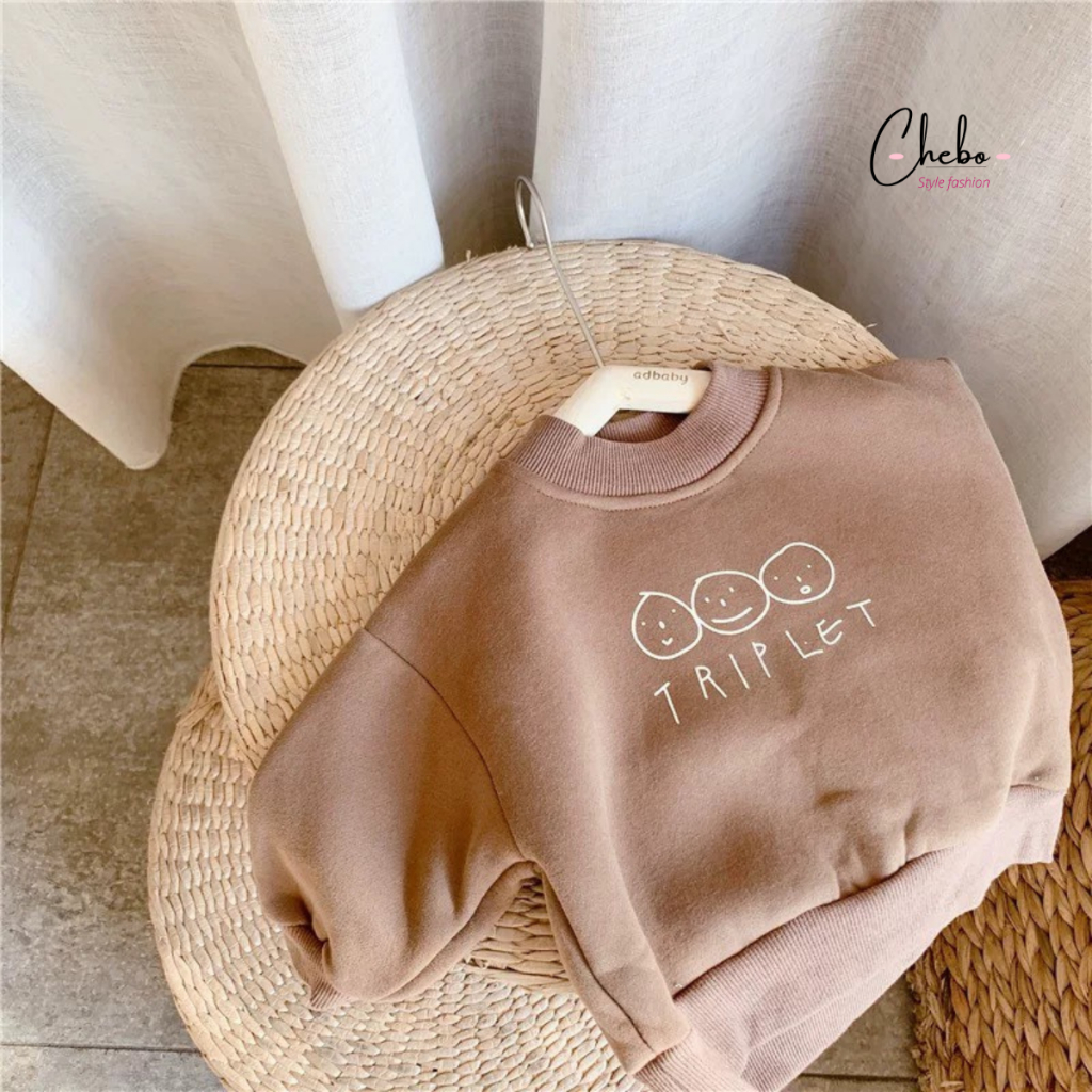 Áo sweater nỉ bông cho bé gái bé trai, áo nỉ bông không xù trẻ em họa tiết mặt cười Hàn Quốc dễ thương Quảng Châu