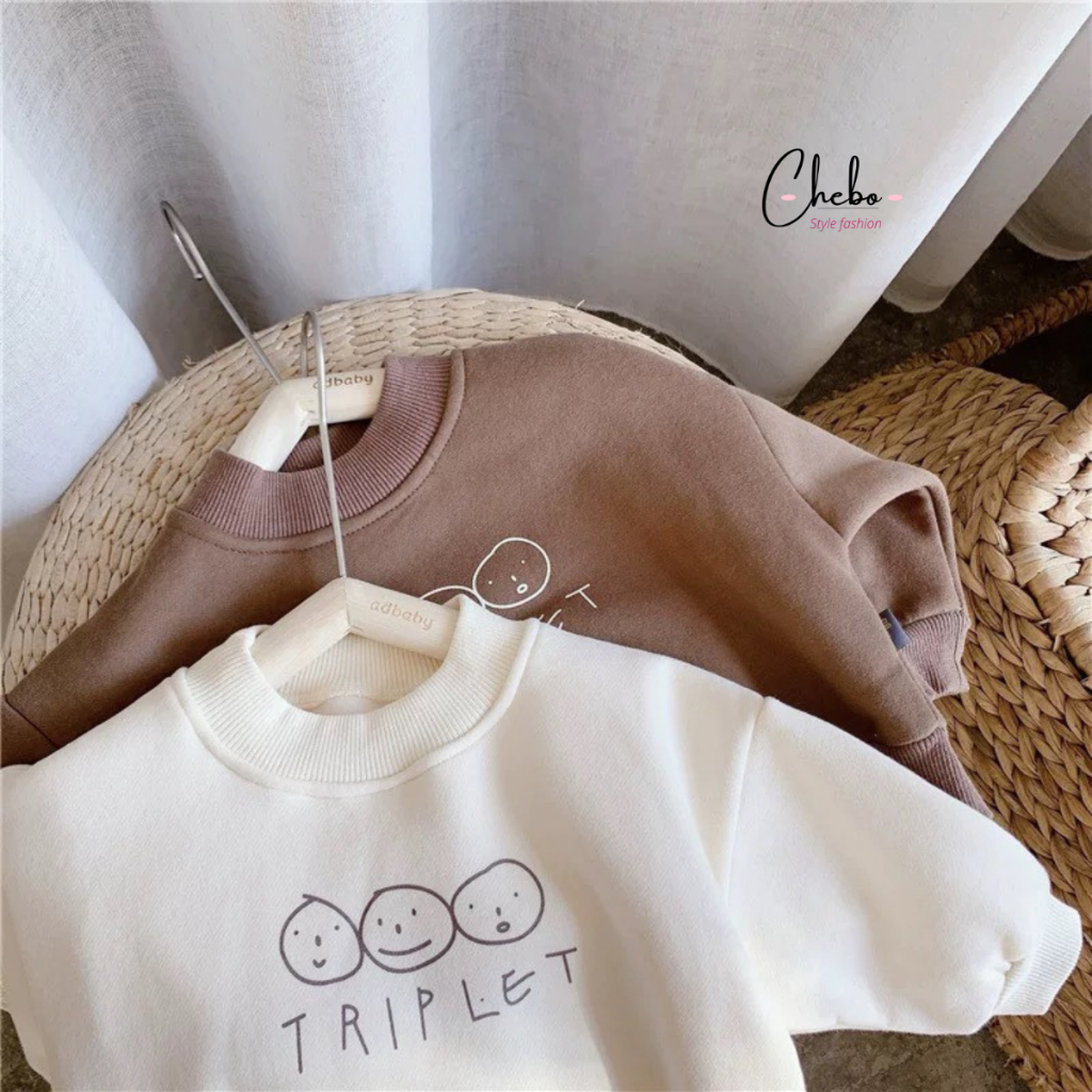 Áo sweater nỉ bông cho bé gái bé trai, áo nỉ bông không xù trẻ em họa tiết mặt cười Hàn Quốc dễ thương Quảng Châu