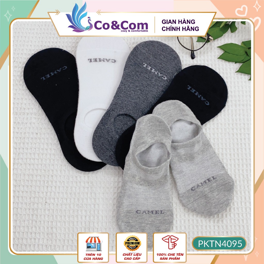 Tất Hài Nữ Nam chống tuột nửa bàn chống hôi thông thoáng chất cotton CoAndCom PKTN014-2 và PKTN4095