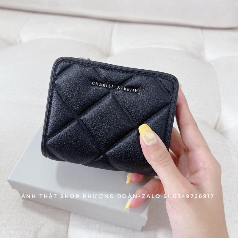 Ví C.K da sần trám mã #1345 khoá kéo nhiều ngăn FULL BOX