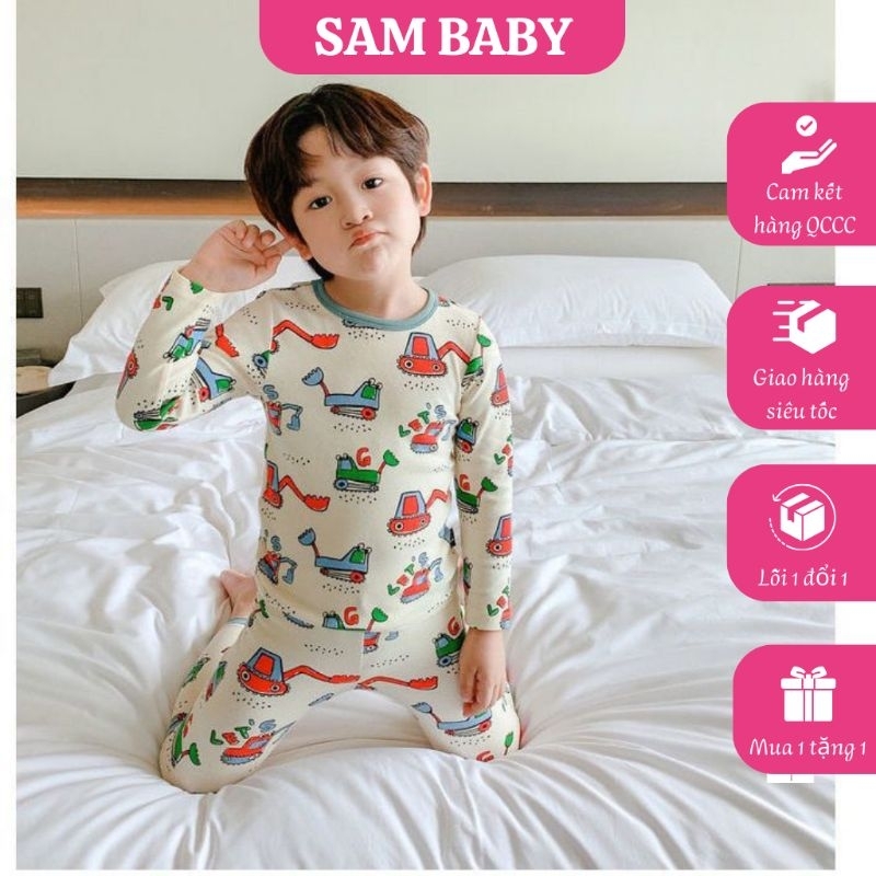 Bộ mặc nhà thu đông bé trai, bé gái chất nỉ dày mịn, hàng loại 1 chuẩn QCCC SAM BABY