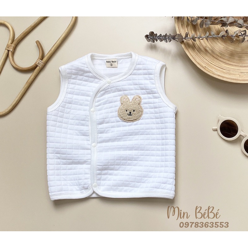 Áo gile chần bông cài chéo giữ ấm ngực cho bé