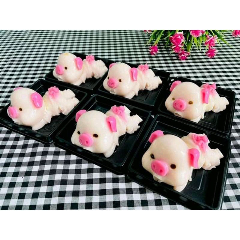 HCM-KHUÔN SILICON HEO TẮM TIÊN 3D LÀM THẠCH RAU CÂU, PUDDING DIỆU THƯ SHOP