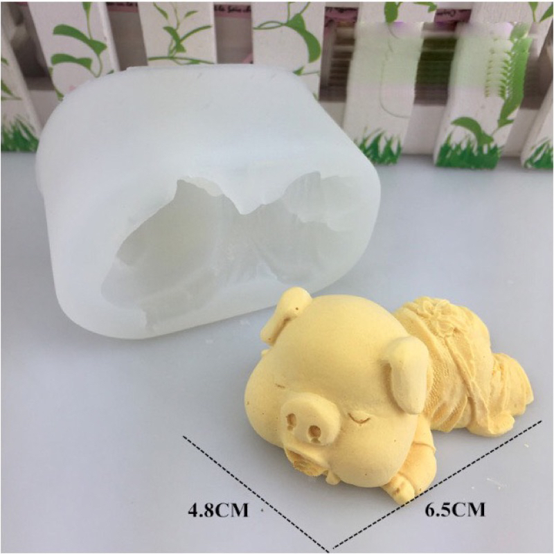 HCM-KHUÔN SILICON HEO TẮM TIÊN 3D LÀM THẠCH RAU CÂU, PUDDING DIỆU THƯ SHOP
