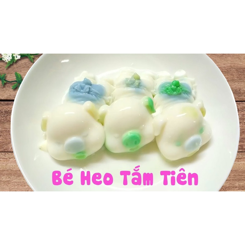 HCM-KHUÔN SILICON HEO TẮM TIÊN 3D LÀM THẠCH RAU CÂU, PUDDING DIỆU THƯ SHOP